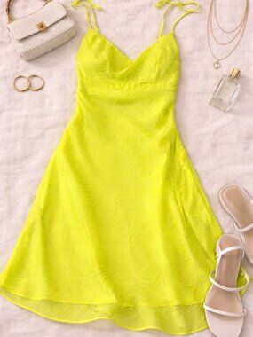GUESS Neon Yellow Slip Dress (XS)